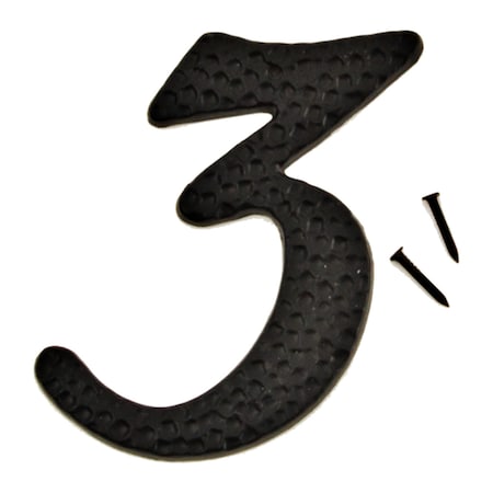 Hy-Ko 3In Black Aluminum Number 3, 10PK A20103